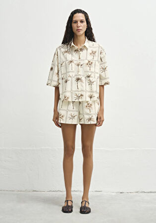 Palmiye Baskılı Gömlek 1211309-91116