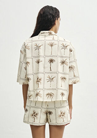 Palmiye Baskılı Gömlek 1211309-91116