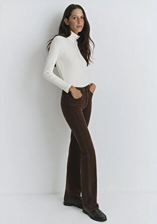 Maria Kahverengi Kadife Pantolon 101225-91316