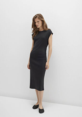 Siyah Midi Elbise 1310776-900