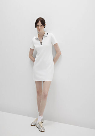 Ekru Mini Elbise 1310775-70057