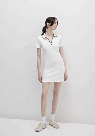 Ekru Mini Elbise 1310775-70057