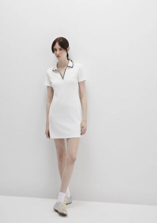 Ekru Mini Elbise 1310775-70057
