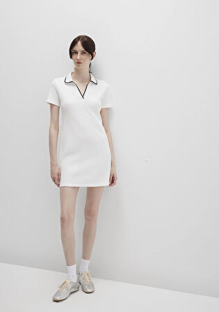 Ekru Mini Elbise 1310775-70057