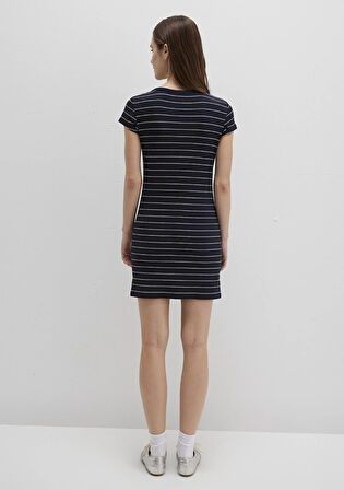 Çizgili Örme Elbise 1310774-91103