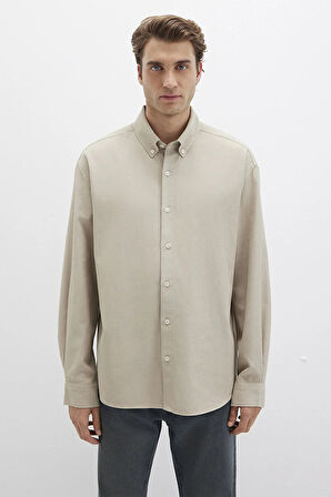 Mavi Erkek Uzun Kollu Pamuklu Gömlek M0211751 Bej