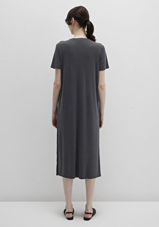 Tencel TM Modal Antrasit Midi Elbise 1310777-70095