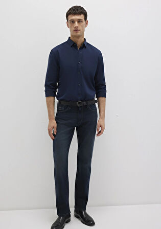 Tencel TM Liyosel Karışımlı Lacivert Gömlek 0211805-82318