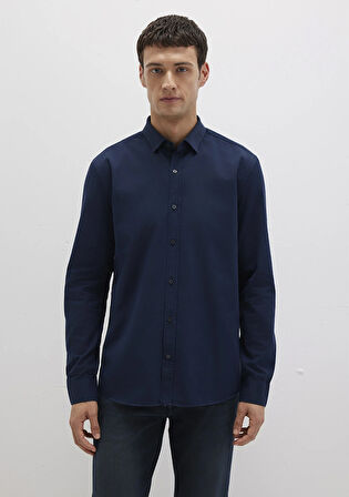 Tencel TM Liyosel Karışımlı Lacivert Gömlek 0211805-82318