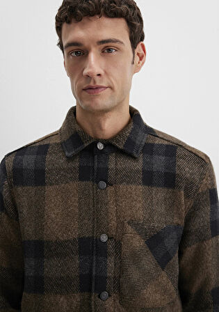 Yün Karışımlı Kareli Ceket 0110749-91230