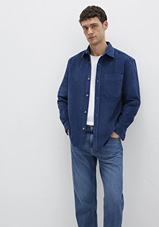 Lacivert Kadife Gömlek 0211749-80925