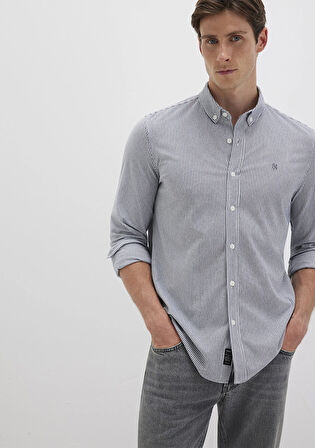 Çizgili Lacivert Gömlek 0211402-91331