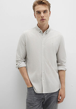 Çizgili Haki Gömlek 0211402-91332