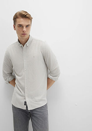 Çizgili Haki Gömlek 0211402-91332