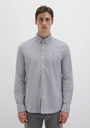 Çizgili Lacivert Gömlek 0211402-91331