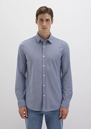 Çizgili Mavi Gömlek 0211404-91333