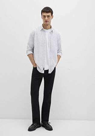 Çizgili Beyaz Gömlek 0211403-91334