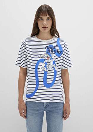 Bugs Bunny Baskılı Mavi Tişört 1613668-86676