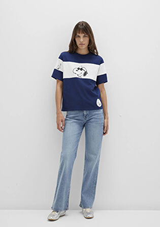 Snoopy Baskılı Lacivert Tişört 1613671-70491