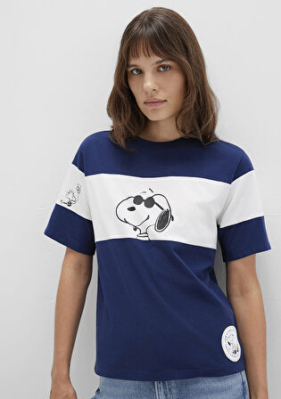 Snoopy Baskılı Lacivert Tişört 1613671-70491