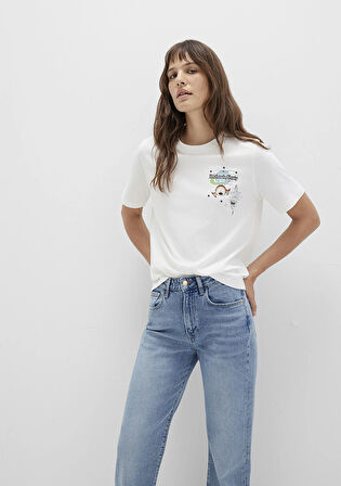 Rick And Morty Baskılı Ekru Tişört 1613675-70057