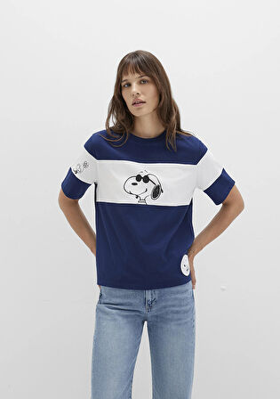 Snoopy Baskılı Lacivert Tişört 1613671-70491