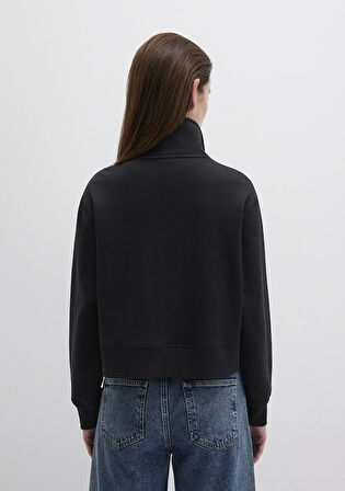 Yarı Fermuarlı Siyah Sweatshirt 1S10391-900
