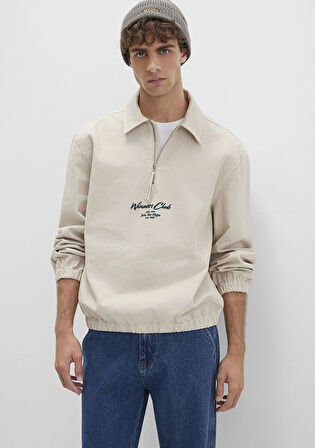 Yarı Fermuarlı Ekru Gömlek 0211784-81202