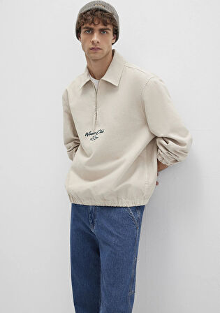 Yarı Fermuarlı Ekru Gömlek 0211784-81202