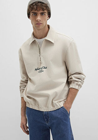 Yarı Fermuarlı Ekru Gömlek 0211784-81202