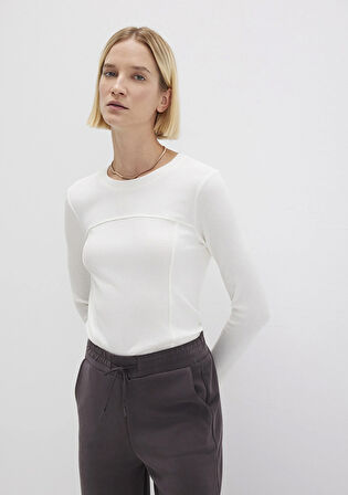 Ekru Uzun Kollu Tişört 1613625-80194