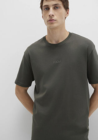 Mavi Baskılı Haki Tişört 0613102-71553