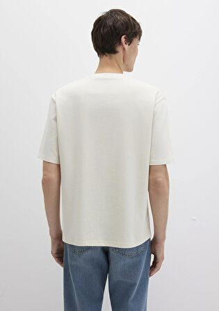 Mavi Baskılı Bej Tişört 0613093-70134