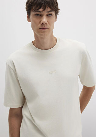 Mavi Baskılı Bej Tişört 0613093-70134