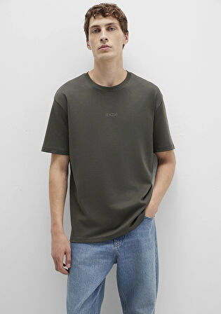 Mavi Baskılı Haki Tişört 0613102-71553