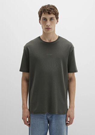 Mavi Baskılı Haki Tişört 0613102-71553