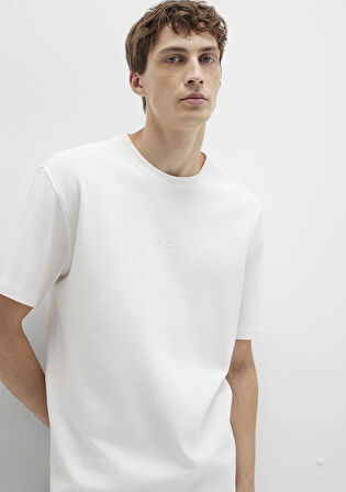 Mavi Logo Beyaz Basic İnterlok Tişört 0613102-80194