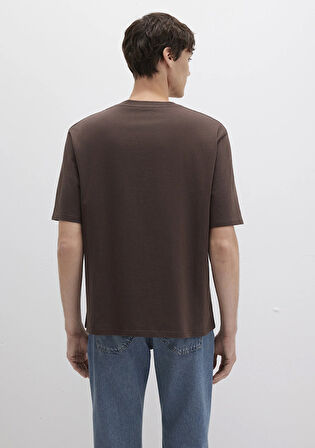 Mavi Baskılı Kahverengi Tişört 0613093-70251