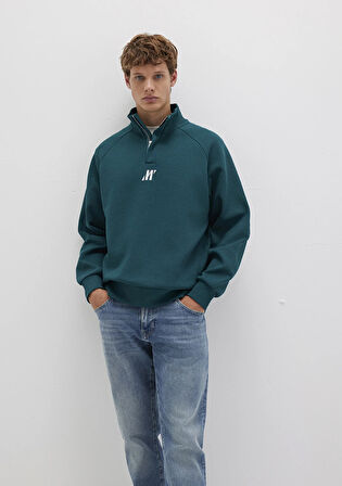 Mavi Pro Yarı Fermuarlı Yeşil İnterlokSweatshirt 0S10509-71925