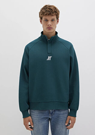 Mavi Pro Yarı Fermuarlı Yeşil İnterlokSweatshirt 0S10509-71925