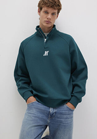 Mavi Pro Yarı Fermuarlı Yeşil Sweatshirt 0S10509-71925