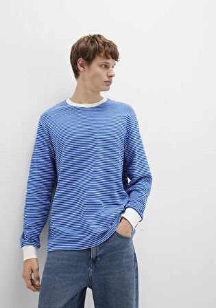 Çizgili Mavi Tişört 0613038-81330