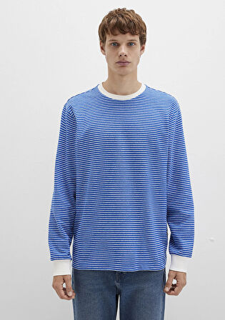 Çizgili Mavi Tişört 0613038-81330