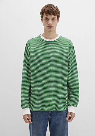 Çizgili Yeşil Tişört 0613038-85916