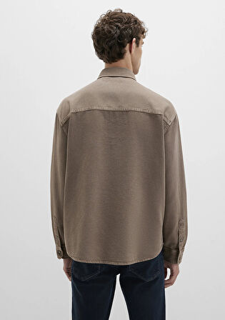 Cep Detaylı Kahverengi Gömlek 0211760-70380