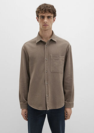 Cep Detaylı Kahverengi Gömlek 0211760-70380