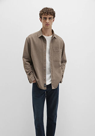 Cep Detaylı Kahverengi Gömlek 0211760-70380