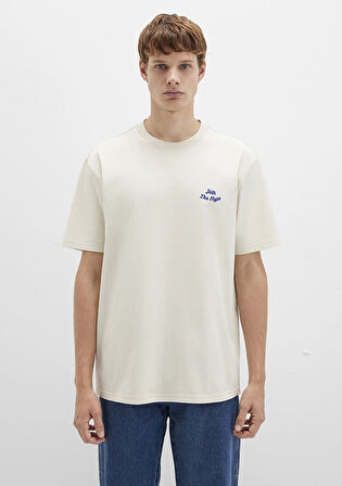 Baskılı Bej Tişört 0613046-70140