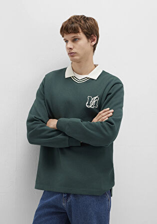 M Logo Bisiklet Yaka Yeşil İnterlok Sweatshirt 0S10487-71539