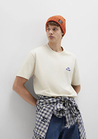Baskılı Bej Tişört 0613046-70140
